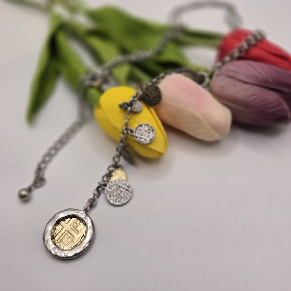 Chico's Silver-Tone Multi-Coin Lariat Necklace - Picture 5 of 6
